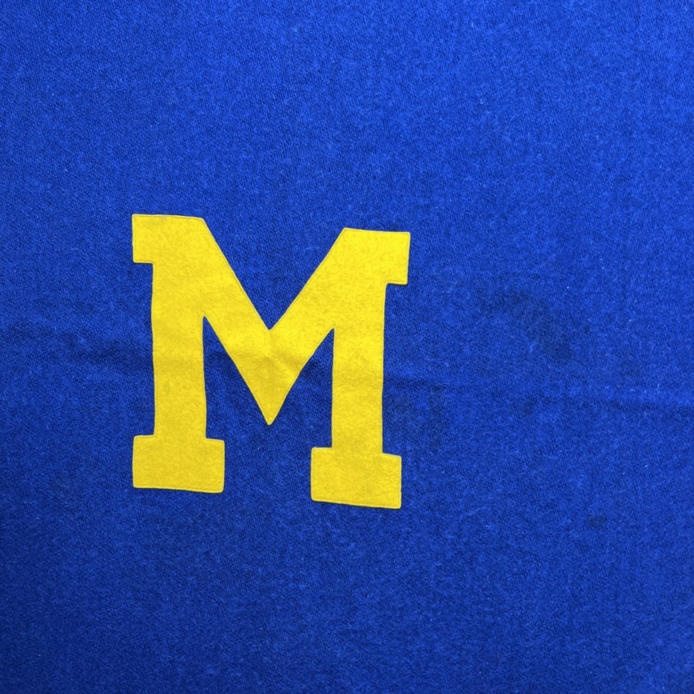 Vintage University Of Michigan Wolverines Stadium Throw Blanket Wool 65"x56" - Picture 2 of 6